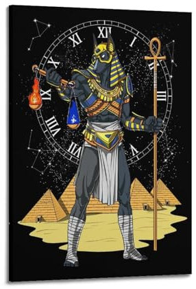 VZRSQZK Poster Ägyptischer Gott Anubis Poster, dekoratives Gemälde, Leinwand, Wandposter und Kunstdruck, modernes Familienschlafzimmer, Dekoration, Poster, 60 x 90 cm