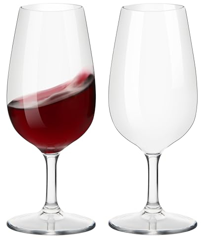HAHASHOW Petits Incassable Verres à vin Rouge, 100% Tritan-Plastique Gobelets Verres, 230ml Verres à Pied au Lave-Vaisselle, Verres à Vin Blanc pour Restaurants, Les fêtes, Lot de 2