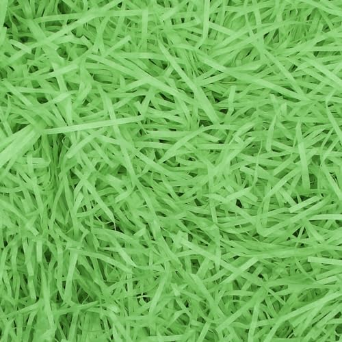 Raffia Füllmaterial Geschenk Hamper Shred Geschreddertes Papier Geschenk Füllung für Party Hamper Füllung und Geschenkverpackung für Geschenkbox Dekorations (Grün - 100g)