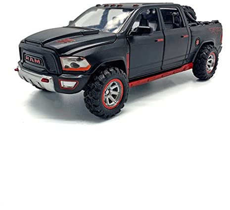 Modèle De Voiture À Échelle 1/32 pour Dodge Ram TRX Pick-up Modèle De Voiture Lumière Sonore Retirer Véhicules Moulés sous Pression Voiture Jouet en Métal Réplique Fidèle De Voiture (Color : Black)