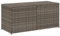 vidaXL Gartentruhe, Kissenbox Auflagenbox mit Deckel, Gartenbox Garten Aufbewahrungsbox mit wasserfestem Beutel, Spielzeugbox Gartenmöbel, Grau 283L Poly Rattan