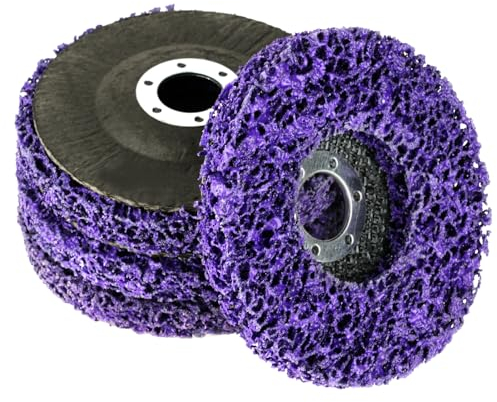 Adiwo 4 Pezzi Dischi Abrasivi CSD, 125 X 22 mm Disco di Pulizia, Dischi per la Pulizia Grossolana, per la Lavorazione della Superficie o la Rimozione della Vernice, Ruggine per Smerigliatrici Angolari