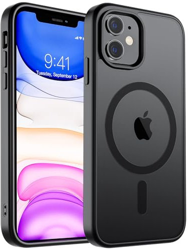 supfine Magnetic for iPhone 11 Phone Case(Compatible with MagSafe)(Military Grade Drop Protection) Slim Translucent Matte Shockproof with Anti-Fingerprint Phone Case,Black