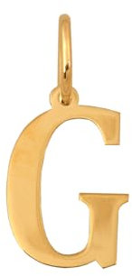 Rodium - Goldene Anhänger, Buchstabe G, 14 Karat Gold/ 585er Feingehalt, Charms für Halskette oder Ketten Armband, Ideales Geschenke für Damen, Kettenanhänger für Goldschmuck
