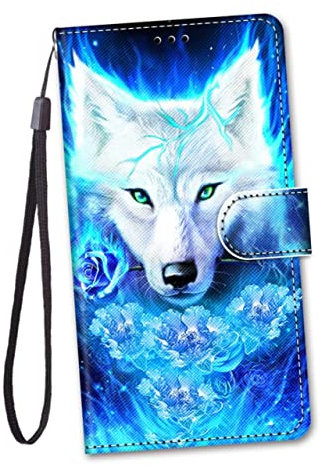 Uonlytech Phone Case Stand Cover Card Slots -blocking Leather Shockproof Easy Access Design Blue