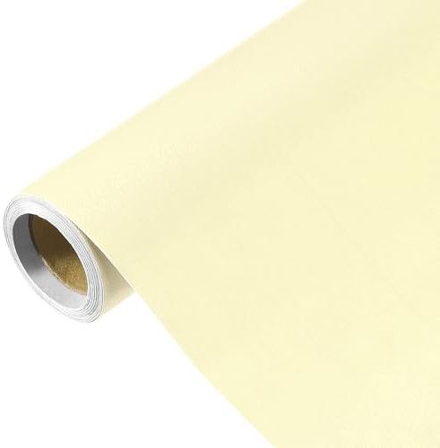 sourcing map 300 x 40cm Khaki Yellow Wallpaper, Peel and Stick Wallpaper, Khaki Yellow Contact Paper Solid Color Vinyl Self-Adhesive Wall Paper Decorative for Wall Covering