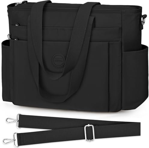 TEUEN Handtasche Damen Mittelgroß, Leichte Henkeltaschen Nylon Tote Bag mit Reißverschluss Damen-Umhängetasche Shopper Crossbody Schultertaschen für Arbeit Reisen Büro Einkaufen Schule