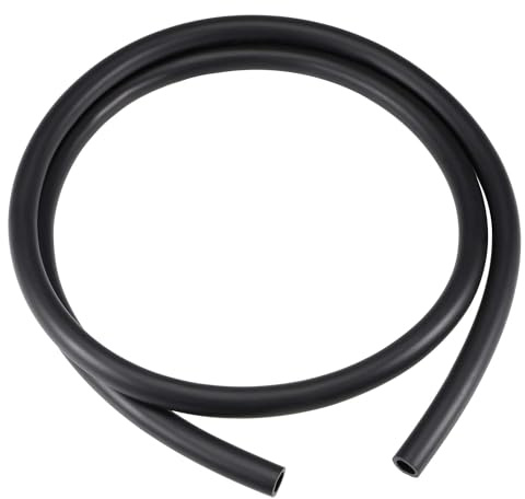 TOP-VIGOR Lubricating Oil Hose, 7mm x 10mm x 1M Rubber Tubing Hose Rubber Pipe for Irrigation, Small Equipment, Outdoor, Garden Water Tubing, Black