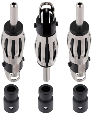 Vecys 3 Piezas Conectores DIN Macho de Radio DIN Conector de Antena Coche FM Am Universal de Cobre para Cable Coaxial de Extensión RG58