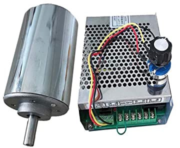 CNC Fresadora, Aire enfriado 0.2kw Cnc Motor de husillo/Kit de motor 200W Motor de husillo + Fuente de alimentación Gobernador de velocidad for grabado Gira Rápido y Tiene Vibraciones Mínimas(Packag