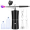 Airbrush Set with Compressor, Airbrush Kit with Compressor, Portable USB Rechargeable Double Action for Nails, Airbrush Set, Colour Set, Model Colouring, Nail Art, Tattoos (Black)