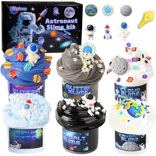 6 Stück Slime Set für Mädchen & Jungen, Fluffy Cloud Butter Slime Geschenk | Fluffy Cloud Wolkenschleim, Butter Schleim & Clear Slime, Crunchy Slime für Kinder