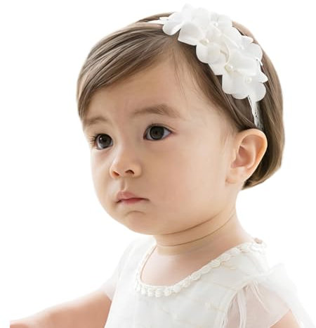GGUFAY Bébé Bandeaux, bandeau de baptême pour bébé fille, bandeau élastique pour fille, Bandeaux Accessoires, pour fille, bébé, fille, enfant en bas âge(B)
