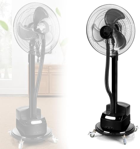 OUKMXSY Ventilatori a piantana, Ventilatore oscillante a Nebbia Fredda con Serbatoio dell'Acqua, Ventilatore oscillante a Nebbia per Esterni, Ventilatore da Pavimento Industriale, regolazi