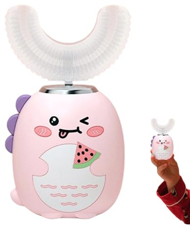 Spazzolino elettrico per bambini - Spazzola automatica a forma di U con 3 modalità e timer, design impermeabile per bambini 2 ai 6 anni, incoraggia le abitudini di spazzolatura, previene la carie