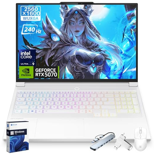 Lenovo Legion 7i Gaming Laptop, NVIDIA RTX 5070, 16 inch 2.5K 1ms 240Hz OLED Display, Intel Core Ultra 9 275HX, 32 GB DDR5, 1 TB SSD, Wi-Fi 7, RGB Keyboard, Windows 11 Pro, Accessories, Glacier White