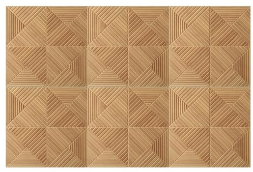 3D Akustikpaneele Holz, Akustikplatten Selbstklebend Holzoptik, Schallabsorber Wandpaneele, Schalldämmung Wand Selbstklebend Holz für Büro Aufnahmestudio, Wohnzimmer Schlafzimmer, 60x 60cm