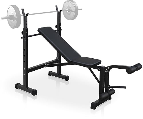 LULUWA Olympische Hantelbank Bankdrückset mit Squat Rack und Bank für Home Gym Ganzkörpertraining