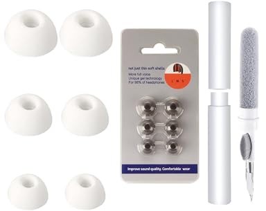 Silicone Ear Tips Replacement for Google Buds Pro 2 (3 Sizes S/M/L) - Anti-Slip Noise Isolation Earbuds Tips with Free Cleaning Pen,White