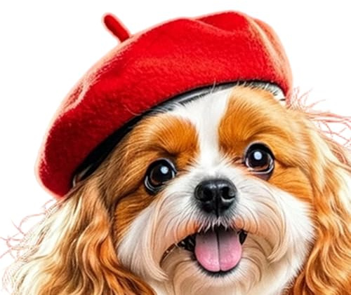 Modische Baskenmütze Für Haustiere Mit Einzigartigem Design Die Die Persönlichkeit Des Haustiers Für Social Media Fotos Und Verschiedene Veranstaltungen Stärkt. Wollmütze Für Hunde Und Katzen