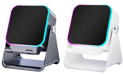 Induction Speaker - Foldable Smartphone Stand 10W | Phone Holder with Audio and Light | Portable Speaker with Phone Holder | Wireless Charging Compatible | Music