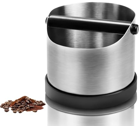 Abklopfbehälter für Siebträger: 700 ml Edelstahl Knock Box Espresso - Kaffee Abschlagbehälter & Siebträger Zubehör für Delonghi Sage Ninja Siebträgermaschine - Sauberes Kaffeesatz-Recycling