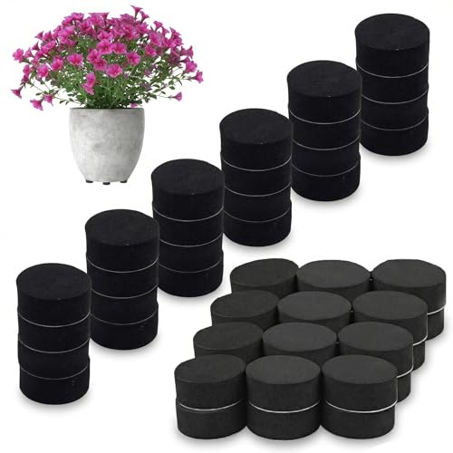 60 Pcs Plant Pot Feet, Feet for Garden Pots, Pot Feet for Outdoor Plant Pots, Outdoor Stands for Flowerpot with Self Adhesive Pads Easy Water Drainage, Suitable for Oustdoors Plants/Flowers(Black)