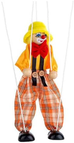 Marionette Puppets 9.45 Inch Wooden String Puppet with Movable Limbs for Imaginative Play Puppet Theater Yellow