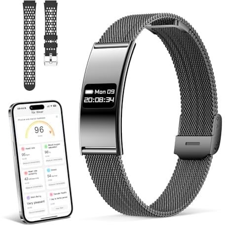 Smart Band, Pulsera Inteligente Hombre Mujer con Monitor de Sueño, Frecuencia Cardíaca, Saturación de Oxígeno, Múltiples Modos Deportivos Pulsera de Actividad, IP68, Compatible Android iOS, Negro