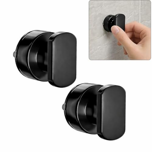 2 Pcs Potente Mango de Ventosa Tirador Puerta Cristal para Baño/Armarios | Material ABS, Reutilizable, Seguro y duradero, No requiere perforación ,Instalación con ventosa