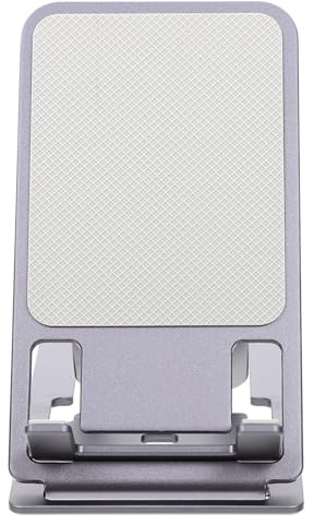BESPORTBLE Tablette aus Handyhalterung und Aluminiumlegierung Faltbare | Schwarz, mit Silikonauflage, für Nachttisch und Schreibtisch, Passend für Smartphone und Tablette