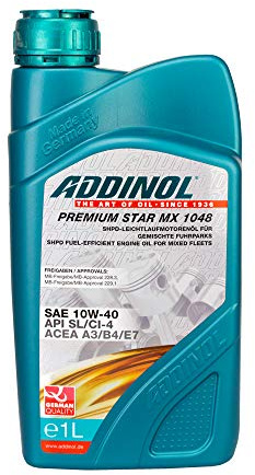 ADDINOL PREMIUM STAR MX 1048 10W-40 A3/B4/E7 Motorenöl, 1 Liter