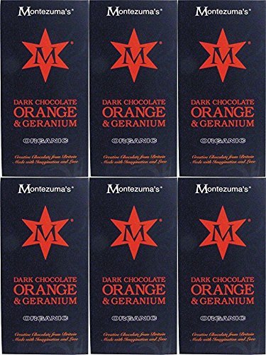 (6 PACK) - Montezumas Orange Geranium Dark Chocolate Bar | 12 X 100g | 6 PACK - SUPER SAVER - SAVE MONEY