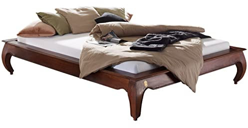 Akazie Massivmöbel Bett 200x200 Nougat Holz massiv Möbel Opium #265