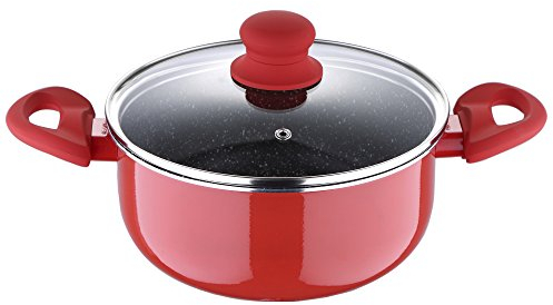 Bergner Q1579 Cacerola, Aluminio, Rojo, 24 cm diámetro