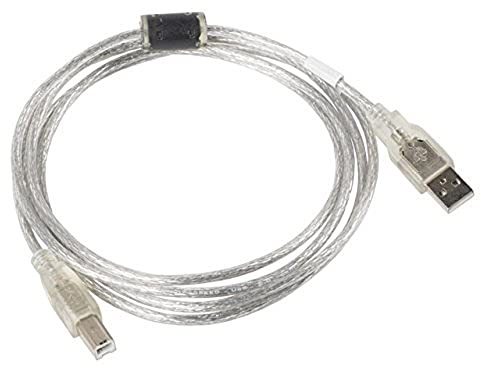 Lanberg CA-USBA-12CC-0018-TR USB 2.0 A-Stecker auf USB 2.0 B-Stecker Kabel Durchsichtig, 1,8m klar