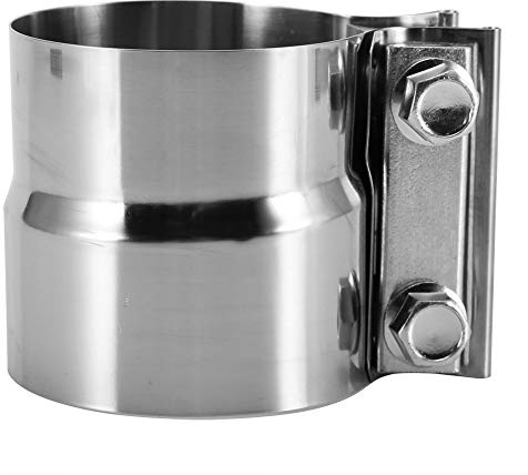 Tubo de escape-Universal de 3 pulgadas Abrazadera de tubo de escape de acero inoxidable Abrazadera de tubo de escape Abrazadera de banda de junta de regazo (3 pu