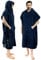 SUN CUBE Surf Poncho Wickelmantel mit Kapuze, schnell trocknendes Mikrofaser-Neoprenanzug, Wickeltuch mit Tasche zum Surfen, für Herren und Damen, Marineblau, Einheitsgröße