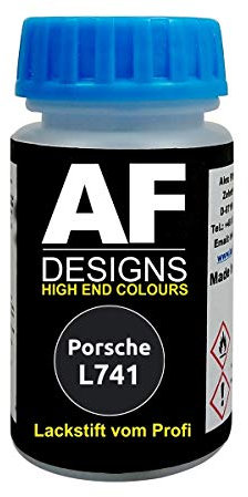 Alex Flittner Designs Lackstift für Porsche L741 Tief Schwarz schnelltrocknend Tupflack Autolack