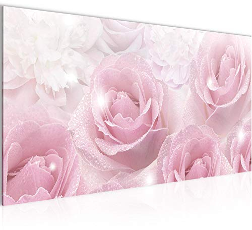 Runa Art Tableau Decoration Murale Roses Fleurs 1 Partie Moderne Toile non tissée Salon Salle Vintage Rose 017212a