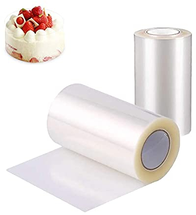 ZEACCT 2-Piece Cake Collar Set - Clear Acetate Strips for Cheesecake & Mousse, Reusable Baking Sheets for Chocolate Decorations, Includes 10cm & 8cm Sizes