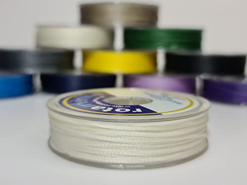 Whipping Twine 1.2mm 35mt Polyester Waxed Thread Spool (White)