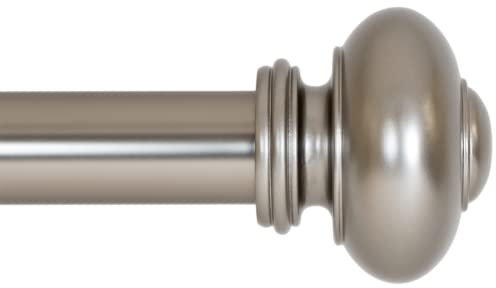 Ivilon Gardinenstange für Gardinenstange, Knauf-Design, 2,5 cm Stange, 71,1 bis 122,9 cm, Nickel satiniert