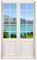 Wandtattoo 120 x 200 cm - Terrassentür mit Ausblick auf Attersee und Alpen - Wandsticker