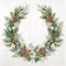 IHR Ideal Home Range - Weihnachtskranz Servietten COTTON WREATH Türkranz Adventskranz cream 20 St. Lunch-Servietten 33 cm x 33 cm
