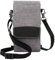 Custodia per telefono cellulare, borsa da collo per telefono con tracolla, custodia per il trasporto, borsa a portafoglio per telefono per uomo e donna (doppio strato, grigio)