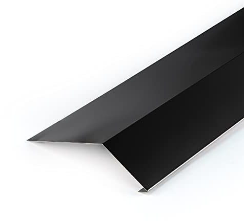 DQ-PP Rinneneinhang | 5 m (5 x 1 m) | Schwarz | RAL 9005 | 170 mm x 70 mm | Aluminium Traufblech | Obere Rinnenleiste | Für Dachrinnen, Regenrinnen | für jede Art von Dach | Tiefschwarz