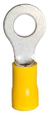 WeltiesSmartTools - 20 capicorda ad anello isolati M10, colore giallo, connettori isolati, connettori a schiaccio isolati parzialmente, per cavi da 4-6 mm², per auto e apparecchi elettrici