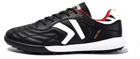 KELME Men's Turf Soccer Cleats - Football Boots Outdoor/Indoor Unisex Adult Sizes - Pro Calfskin Leather Soccer Shoes - TF, Black, 6 UK