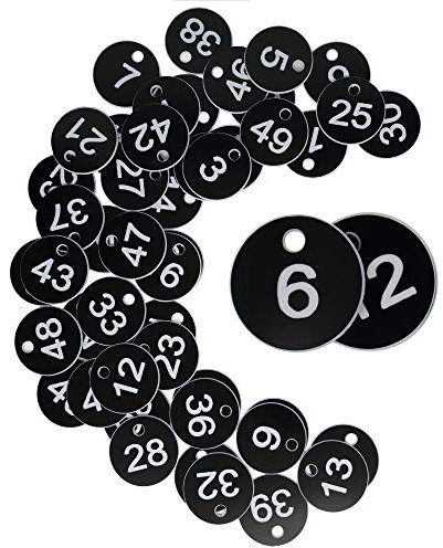 Étiquettes d'identification en plastique gravées sans porte-clés (201-300, noir)